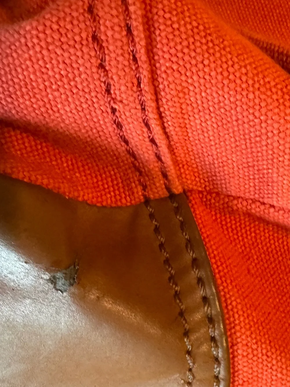 Fossil Canvas Messenger Bag with Brown leather Trim
